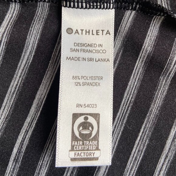 🆕 Athleta Women's Chi Striped Black/Bright White Striped Muscle Tank - Picture 7 of 9